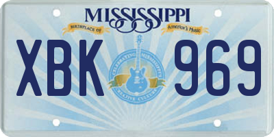 MS license plate XBK969