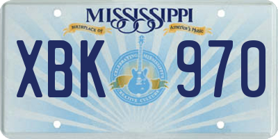 MS license plate XBK970