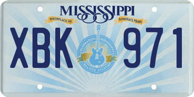 MS license plate XBK971