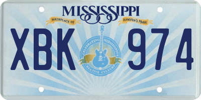 MS license plate XBK974