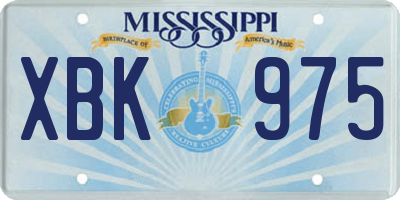 MS license plate XBK975