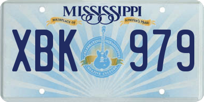 MS license plate XBK979