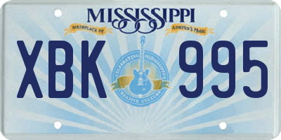 MS license plate XBK995