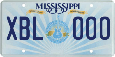 MS license plate XBL000