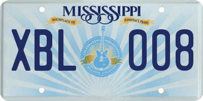 MS license plate XBL008