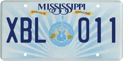 MS license plate XBL011