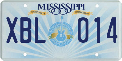 MS license plate XBL014