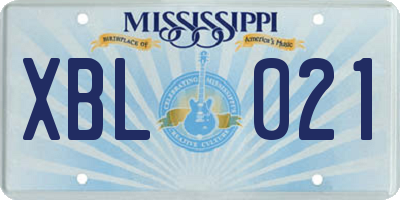 MS license plate XBL021