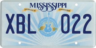 MS license plate XBL022