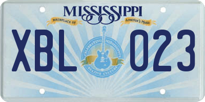 MS license plate XBL023