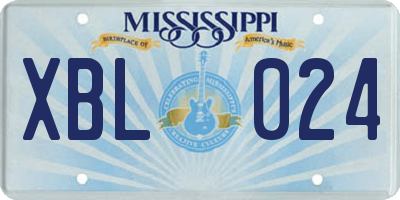 MS license plate XBL024