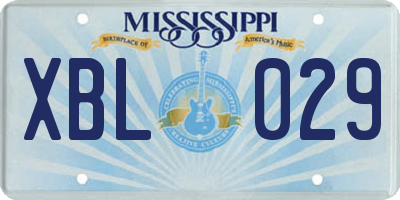MS license plate XBL029