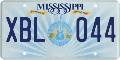 MS license plate XBL044
