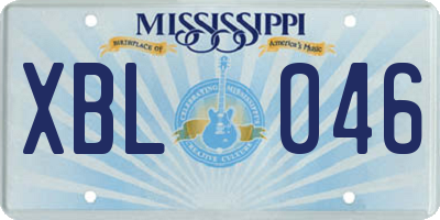 MS license plate XBL046
