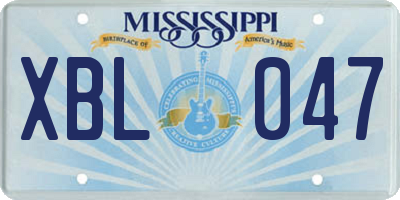 MS license plate XBL047