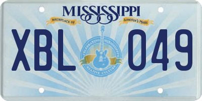 MS license plate XBL049