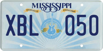 MS license plate XBL050