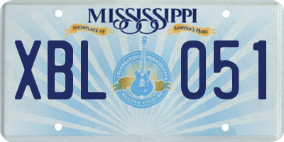 MS license plate XBL051