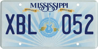 MS license plate XBL052
