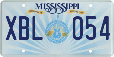 MS license plate XBL054