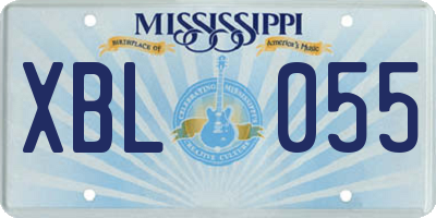 MS license plate XBL055