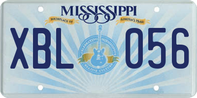 MS license plate XBL056