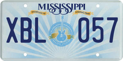 MS license plate XBL057