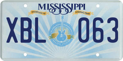 MS license plate XBL063