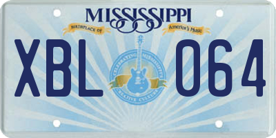 MS license plate XBL064