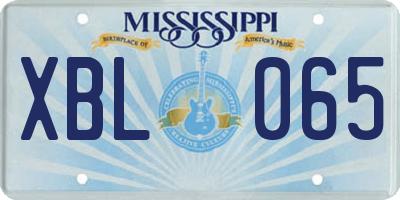 MS license plate XBL065