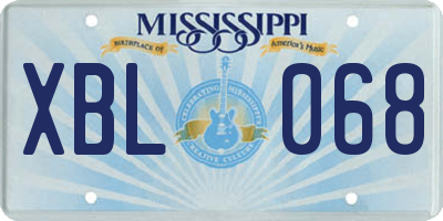 MS license plate XBL068