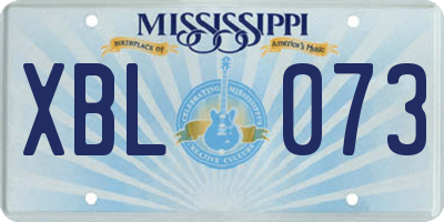 MS license plate XBL073