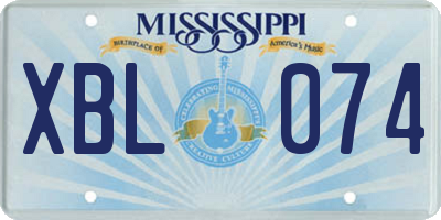 MS license plate XBL074
