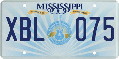 MS license plate XBL075