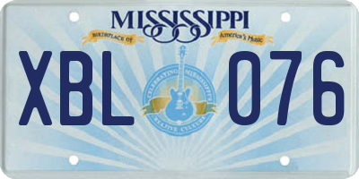 MS license plate XBL076