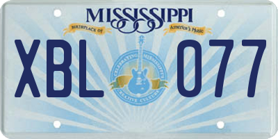 MS license plate XBL077