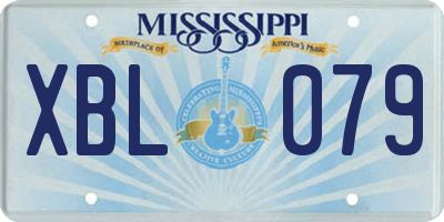 MS license plate XBL079