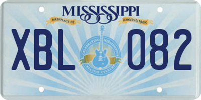 MS license plate XBL082