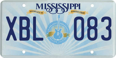 MS license plate XBL083