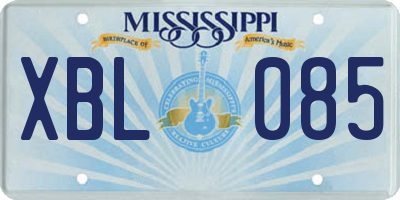 MS license plate XBL085