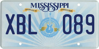 MS license plate XBL089