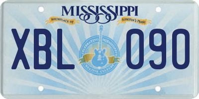 MS license plate XBL090