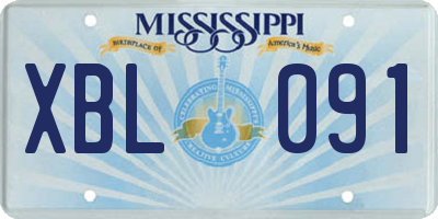MS license plate XBL091