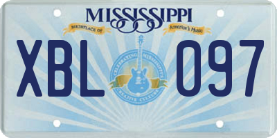 MS license plate XBL097