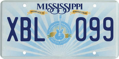 MS license plate XBL099