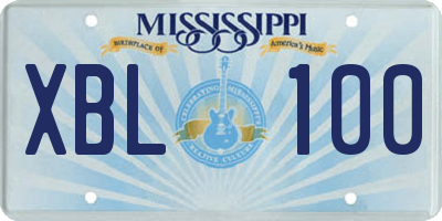 MS license plate XBL100