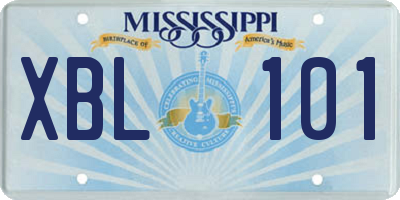 MS license plate XBL101