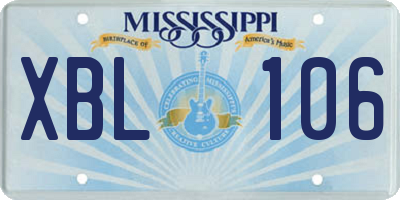 MS license plate XBL106
