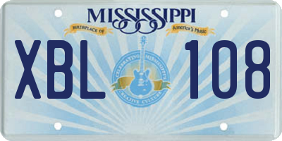 MS license plate XBL108