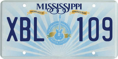 MS license plate XBL109